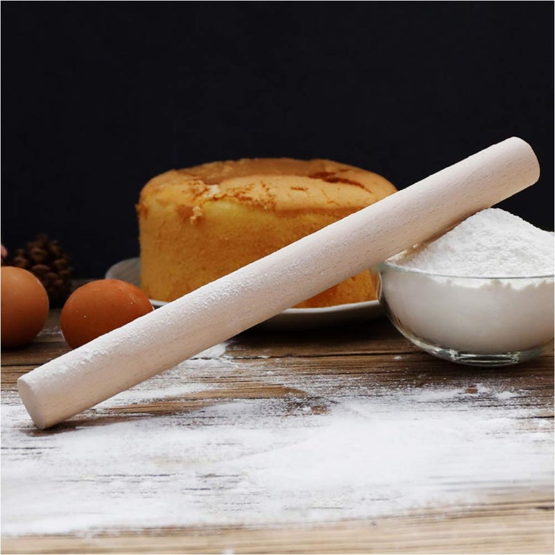 IELEK Non-stick Rolling Pin Wood Dough Roller Classic for Baking Cookie Pastry Pizza - Image 4